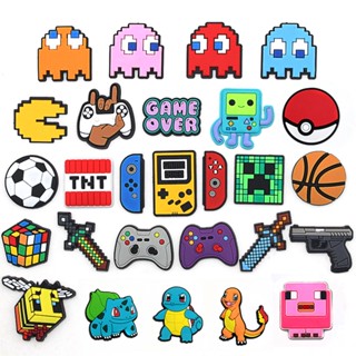 Jogo dos desenhos animados Bonito jibz croc 1 pcs DIY shoe charms personagem bola Acessórios de PVC fit croc olhos entupimentos engraçado chinelos sandálias kids presentes