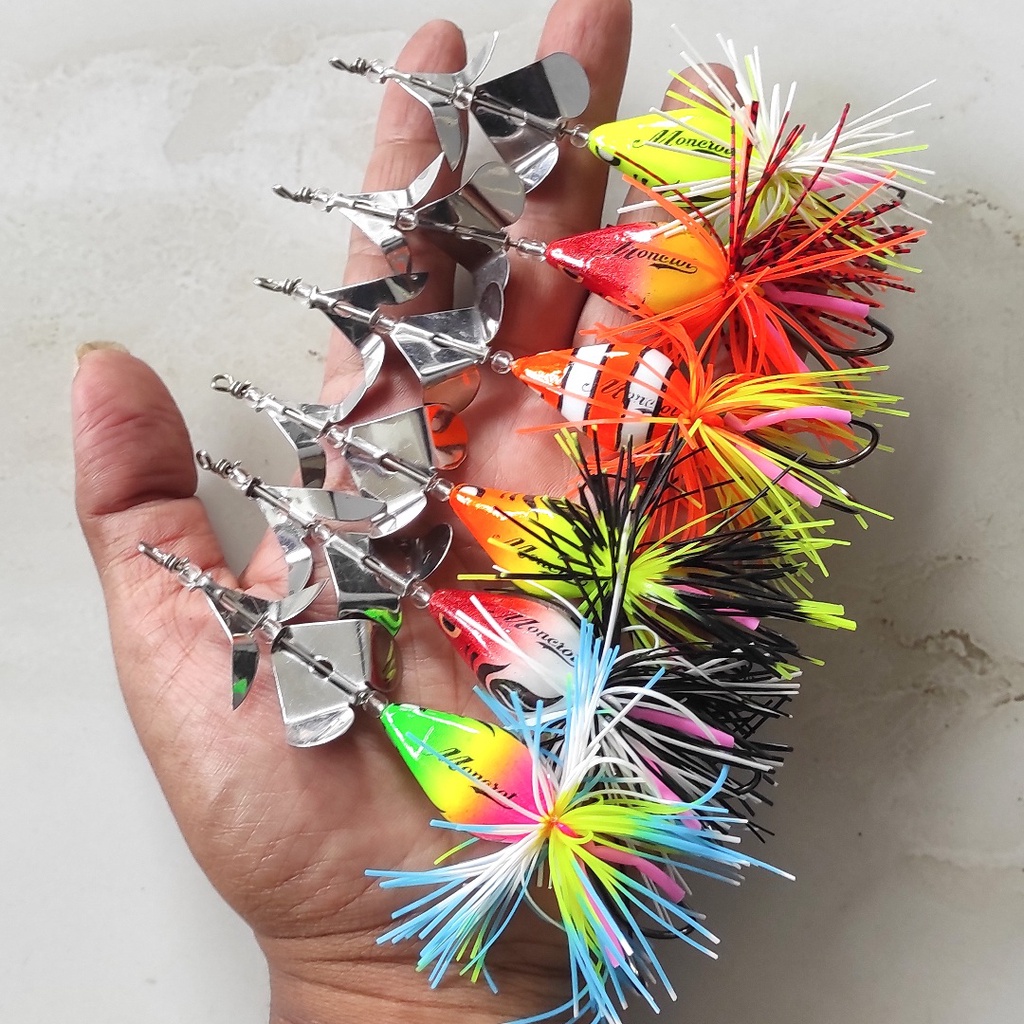 Isca De Fundição Toman Gabus Chana Buzzbait buzz Dois Fãs Propulsor Slater Slash Bait