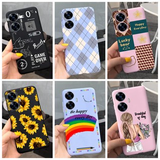 Realme C55 C 55 Prettey Girl Girassol Padrão Frio Geléia De Silicone Caixa Macia 4G De Telefone
