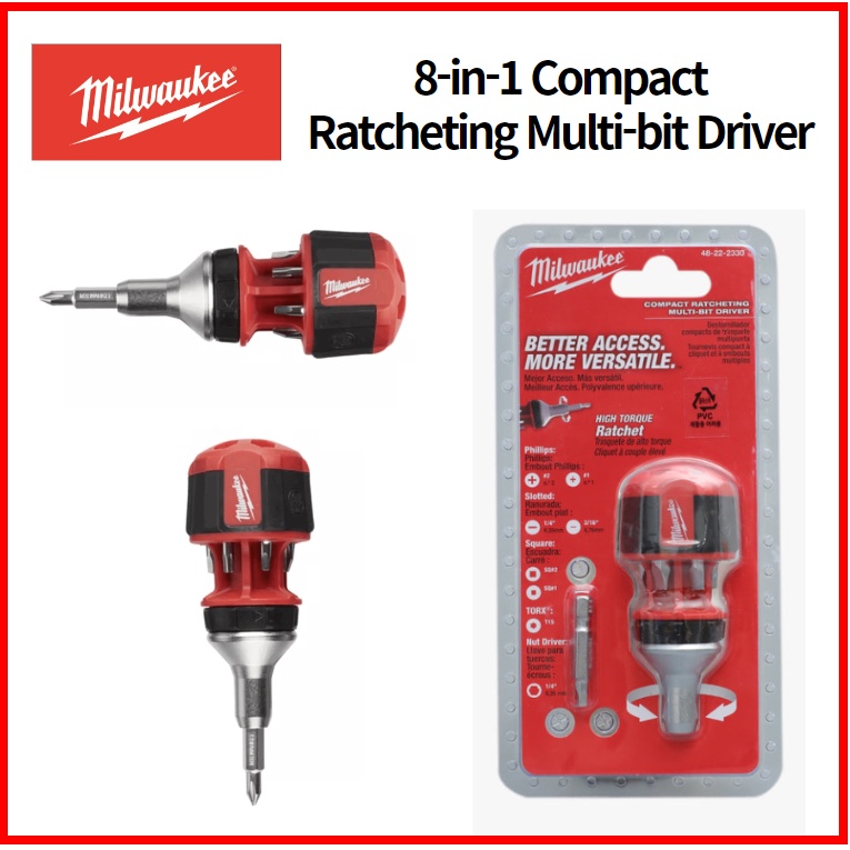 Driver Multibit Com Catraca Compacta Milwaukee 8 Em 1 (48-22-2330)