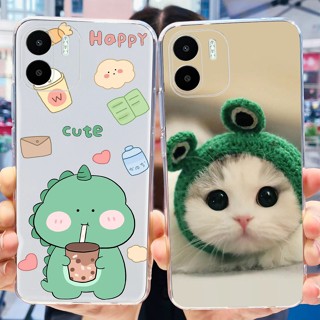 Xiaomi Redmi A2 2023 Caixa De Silicone Macia TPU Para Telefone Com Padrão De Gato De Dinossauro RedmiA2 4G