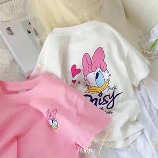 Donald Duck Cotton Camiseta Infantil Top De Manga Curta Verão Meninas Fato De Moda
