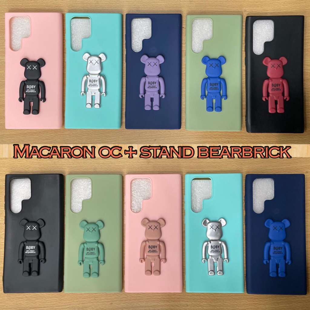 [Samsung A03/A03S/A03 Core/A12/M12/A22 4G/A32 A33 5G/A52 A52S A53 A72 4G A73 5G] Estojo Candy Macaron OC + Suporte Urso 