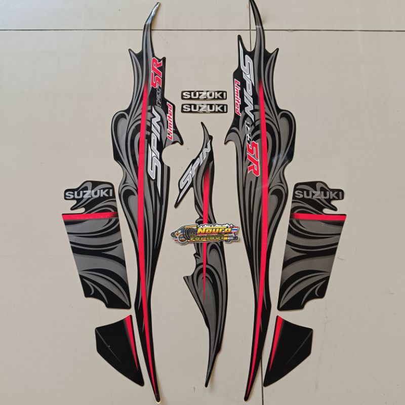 Striping Suzuki spin sr 125 2008 2009 Adesivo Preto Lis Corpo Moto Melhor Qualidade