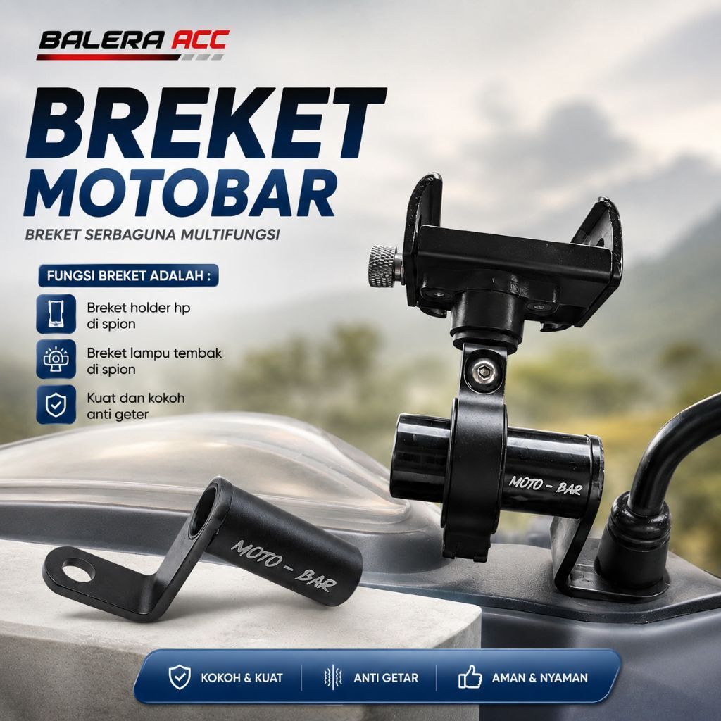 Suporte Universal Para Mini Espelho Retrovisor MOTOBAR HP , Go Pro , etc . Todas As Motos