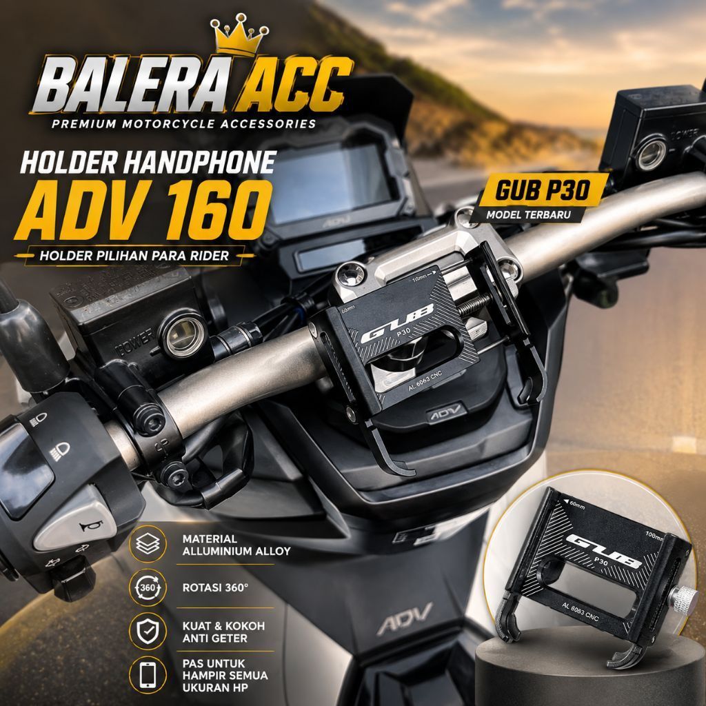 Suporte Para Telefone HP GUB P30 ADV 160 Com Guiador VARIO 160 PCX 160