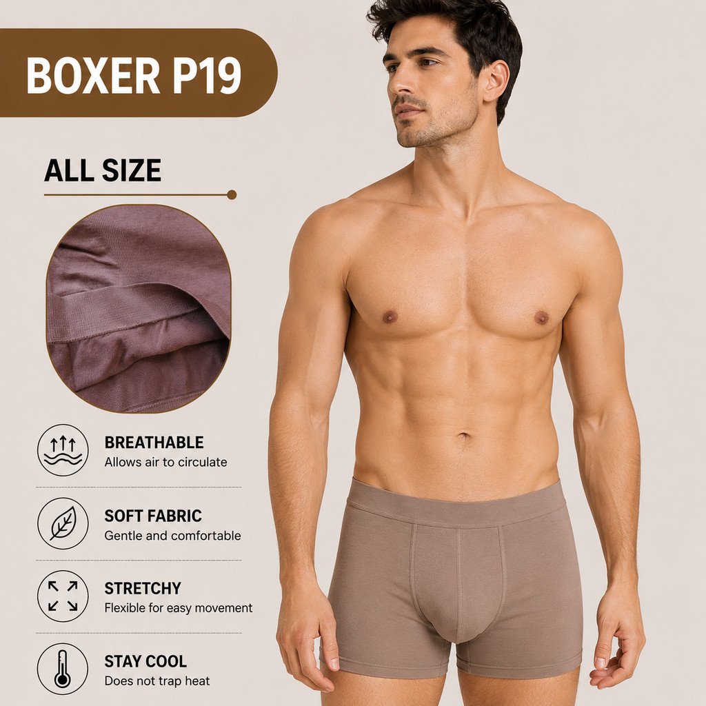 Cuecas Boxer Masculinas Premium, Material De Malha, Cd Masculino, Roupa Íntima Masculina Lisa P19