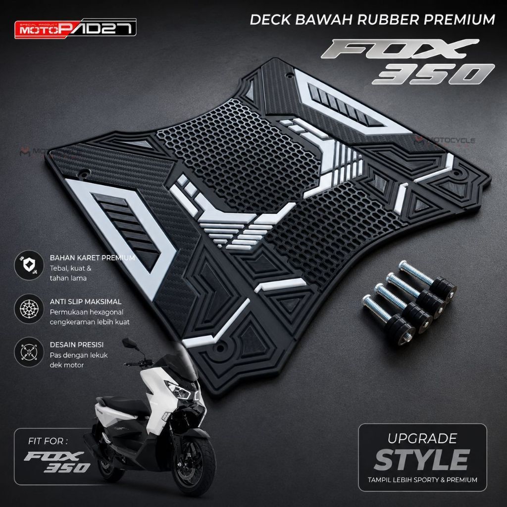 Fox Rubber Premium Antiderrapante Lower Deck 350 Tapete Inferior Para Motocicleta