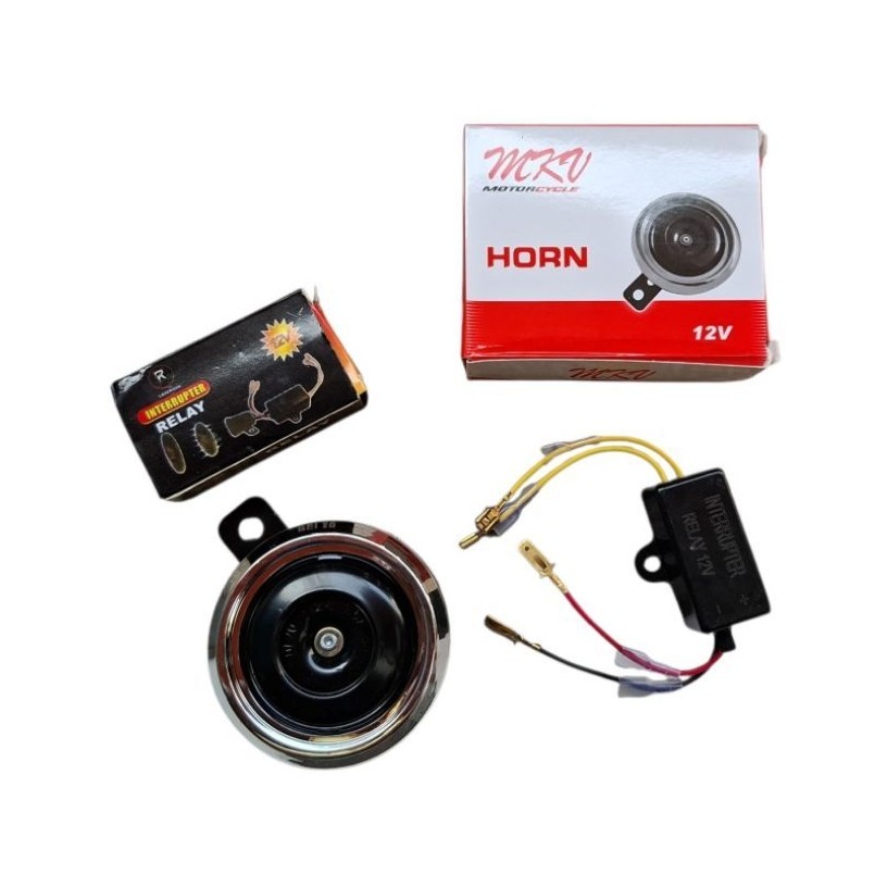Buzina De Motocicleta Cromada Única Universal Rxking 12V , Além De Relé Fácil De Instalar , Para Todas As Motocicletas