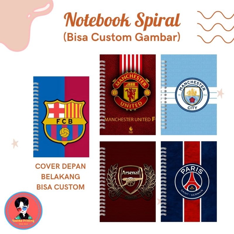 Logotipo Do Caderno Espiral Personalizado Clube De Futebol Barcelona Man United City Arsenal Juventus Inter Milan Liverp