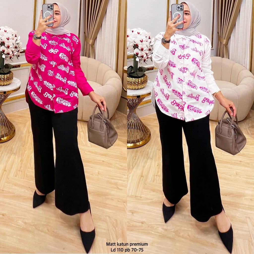 KEMEJA KATUN BARBIE Camisa Fonte Blusa De Algodão Importada