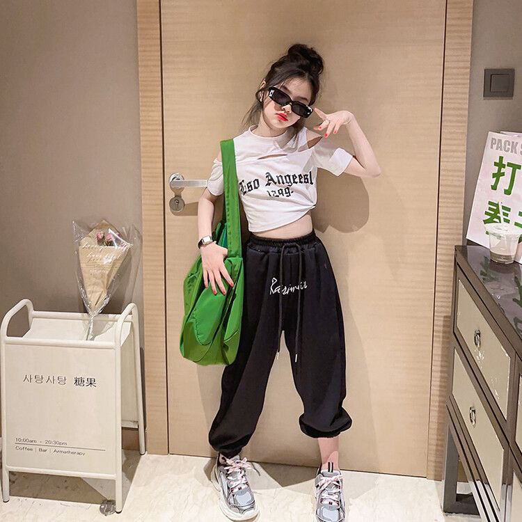 [JEWELS KIDS] Conjunto Esportivo OKANA/De Roupas De CROP Para Crianças Esportivas Importadas/Dança Coreanas Calças JOGGE