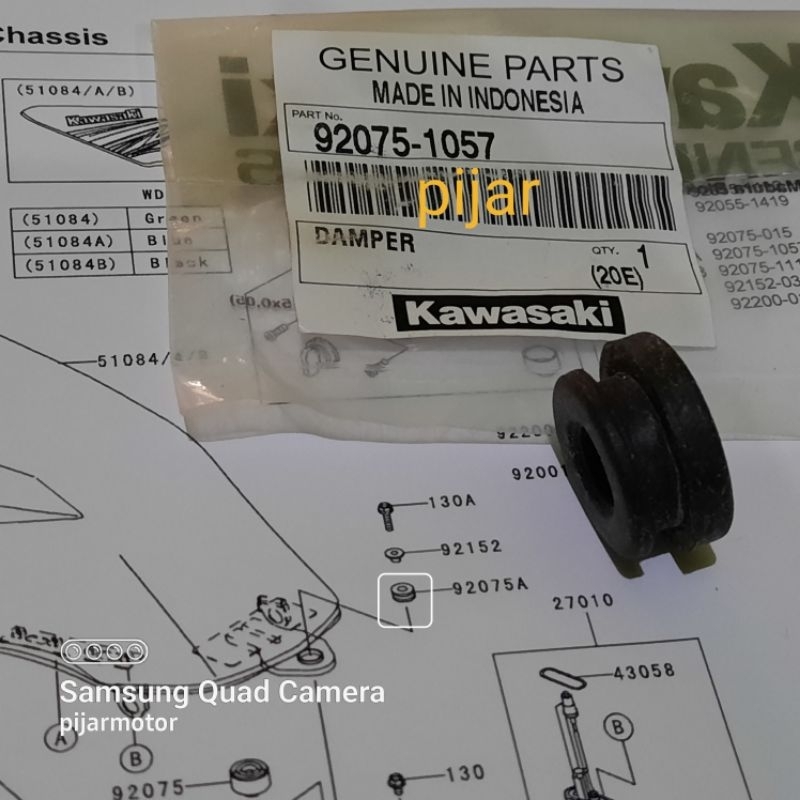 Bloco Amortecedor De Borracha Que Gruda No Tanque Traseiro Do Kawasaki Ninja 150 KIS R SS