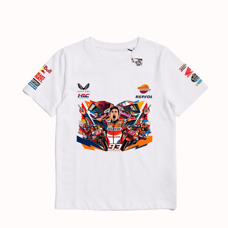 Camiseta Distro Infantil Unissex KRMK GP MARC MARQUEZ MM93 GOOD BYE HONDA VALENCIA Imagem