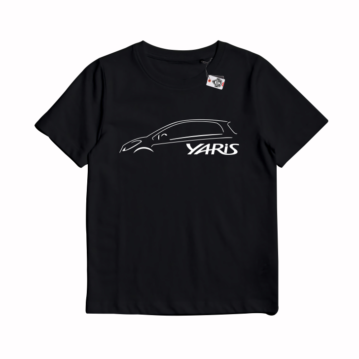 Camiseta Infantil Unissex Karimaake Com Imagem De Carro Holograma Lateral TOYOTA YARIS De 2a Geração