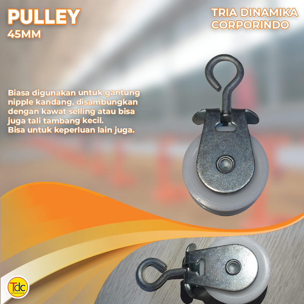 Polia 45 mm/Puley/Puli/Cortina/Tarpaulina/Polie De Plástico/Nylon/Pulley Talha 1 7/8'- Equipamento Agrícola De Galinheir