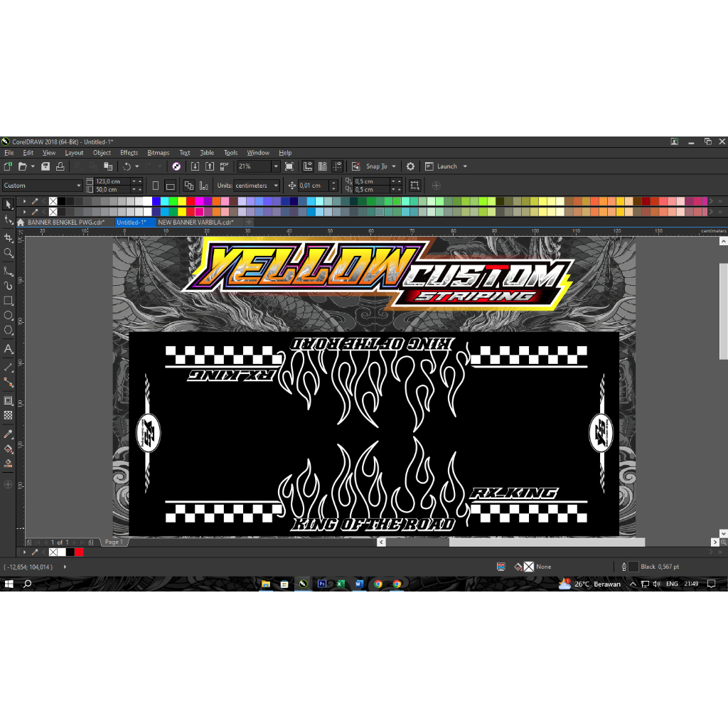BANNER De Tapete De Motocicleta Modelo De Fogo Pode Ser Personalizado Com Nome 180X75