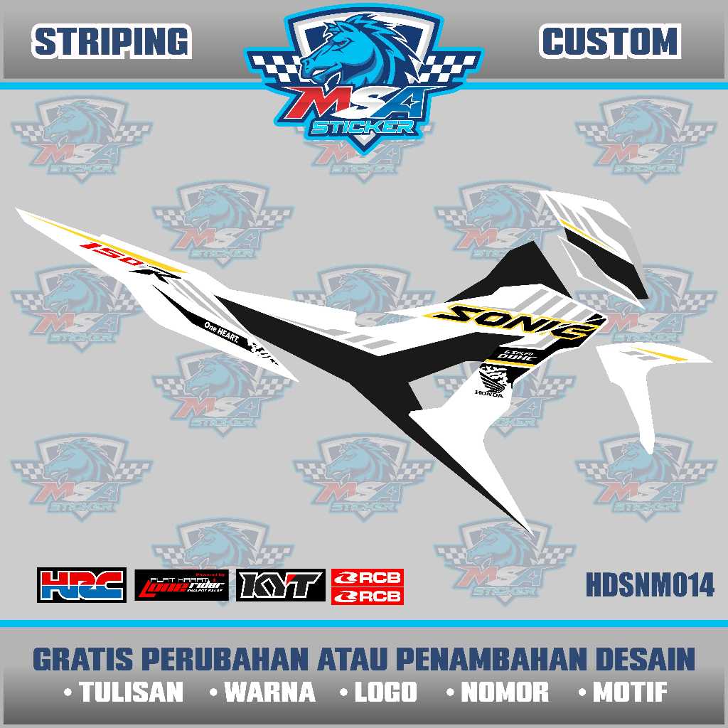 Tira Personalizada Como Você Gosta De HONDA SONIC 150R/Variação De Adesivo HDSNM014