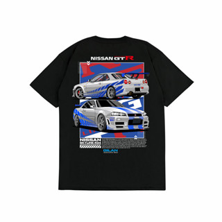 Camiseta NISSAN SKYLINE R34 2 Rápido 2 Furioso BRIAN O CONNOR V2 Série Automotiva Sakazuki