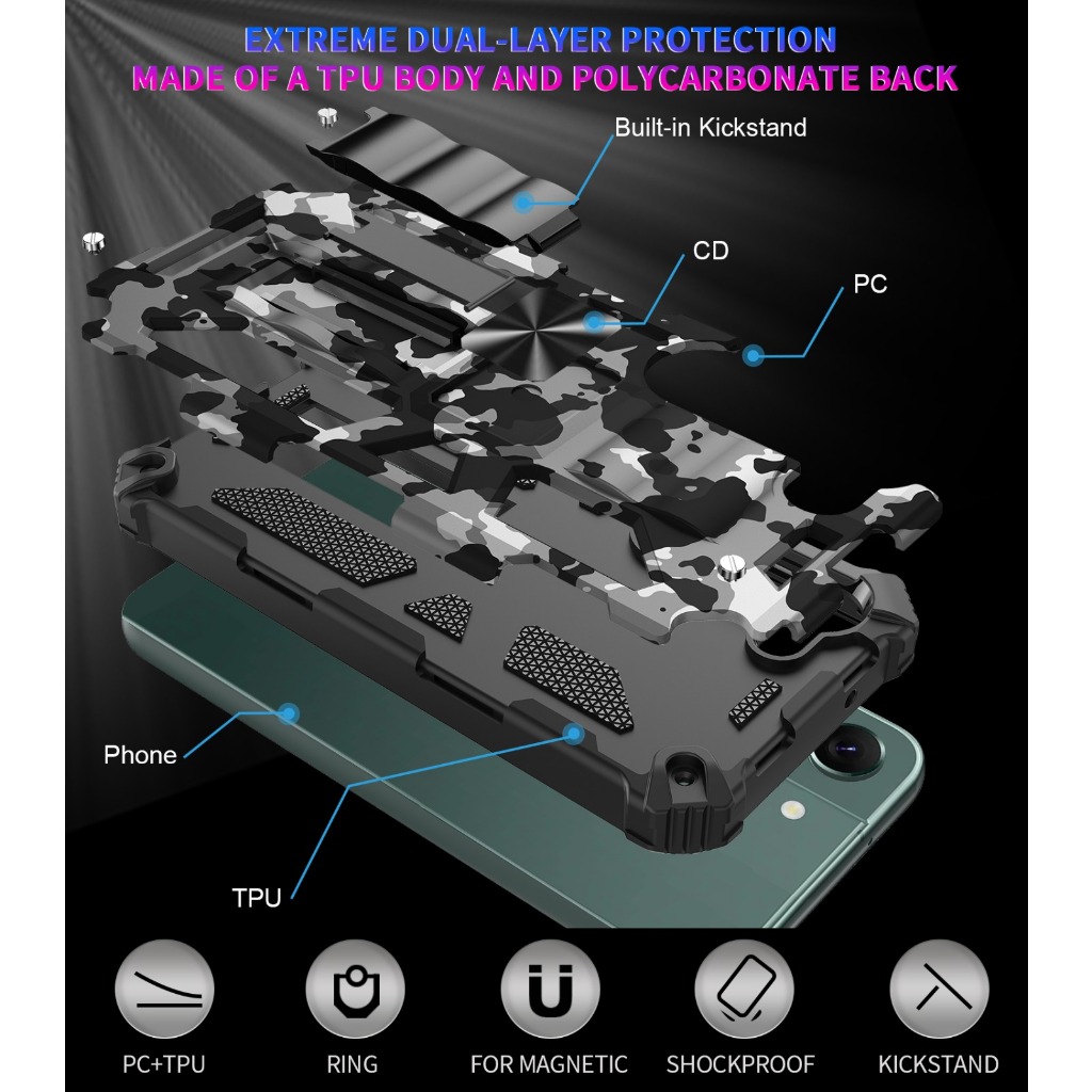 AKS Exército KICK STAND Protetor HP Para Samsung s20 fe s21 ultra s21 plus s22 s22 s23 s23 s23 + s23 s24 s24 s25 s26 s26