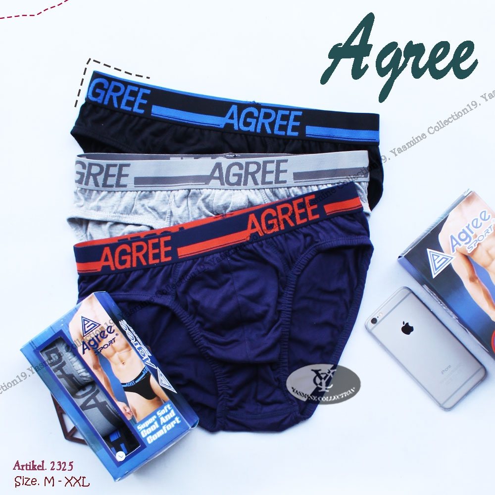 (3 Unidades) CD Agree 2325 | Cueca Boxer Masculina De Borracha Sport-May Yasmine