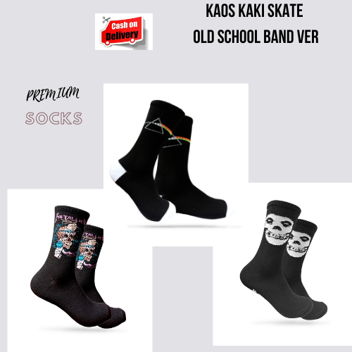 Meias De SKATE OLDSCHOOL Com Música/MISFIT/PINKFLOYD/Motivos De Metal , MATERIAL Grosso PREMIUM