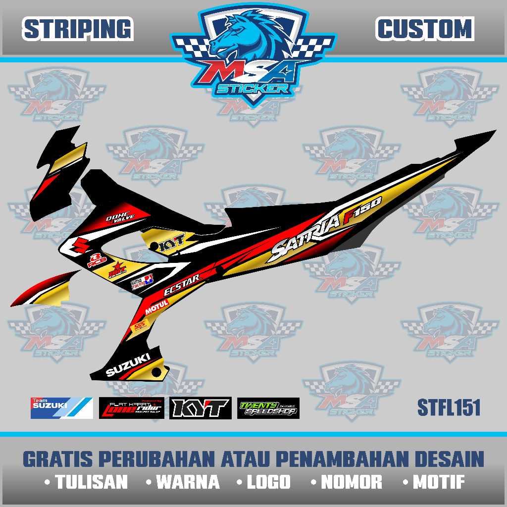 Pode Editar Tira Personalizada Como Você Gosta De SATRIA F FU FACELIFT/Adesivos De Variação SFL151