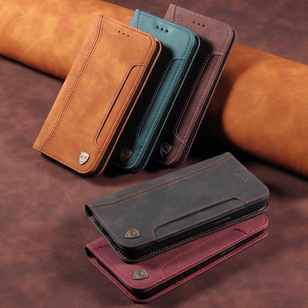 Capa hp xiaomi poco x6 5g x6pro m6 pro 4g CASEON FLIP Carteira SLOT Para Cartão 