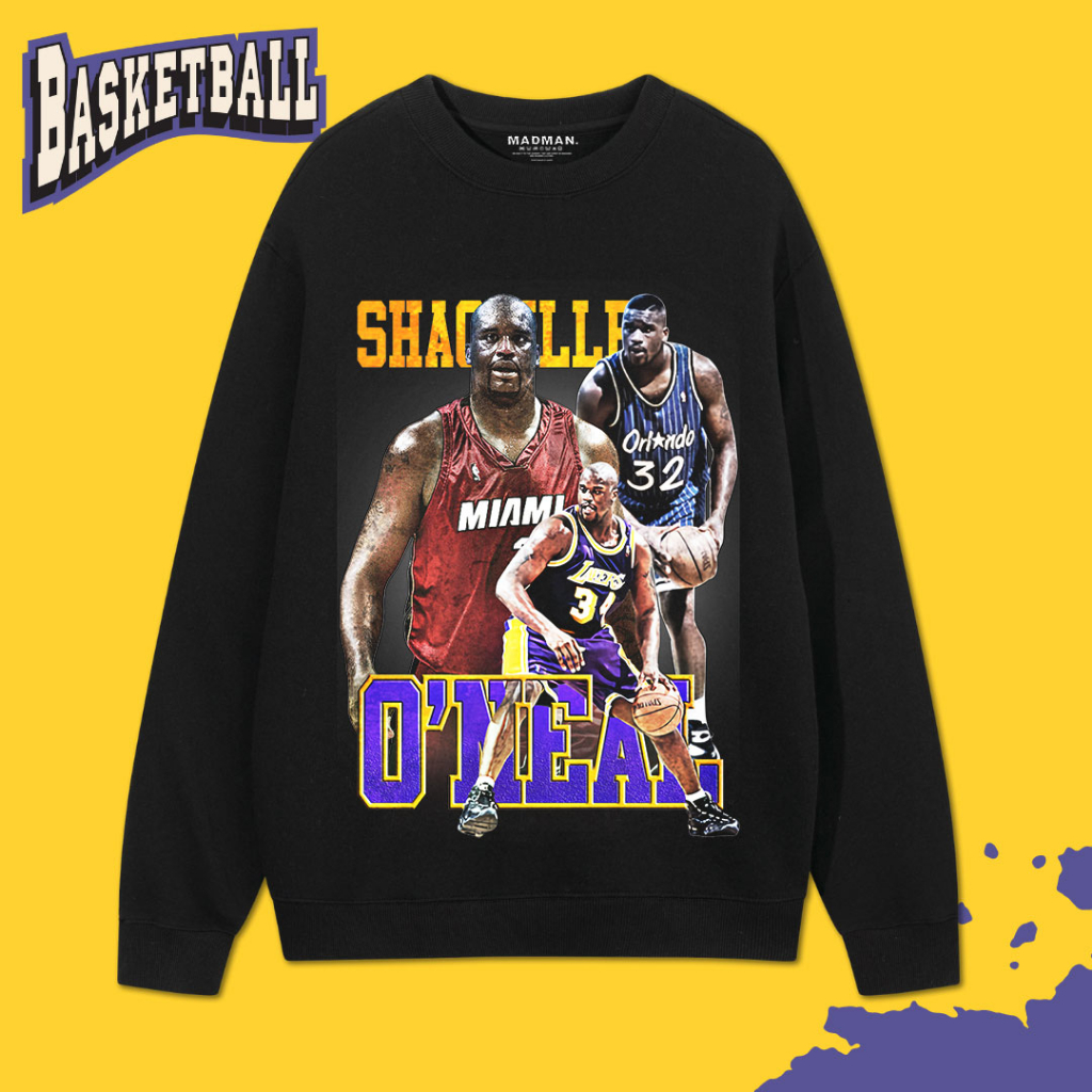 HITAM Madman Crewneck SHAQUILLE ONEAL | Camiseta Sweatshirt Suéter Unisex Camisola Preta 126