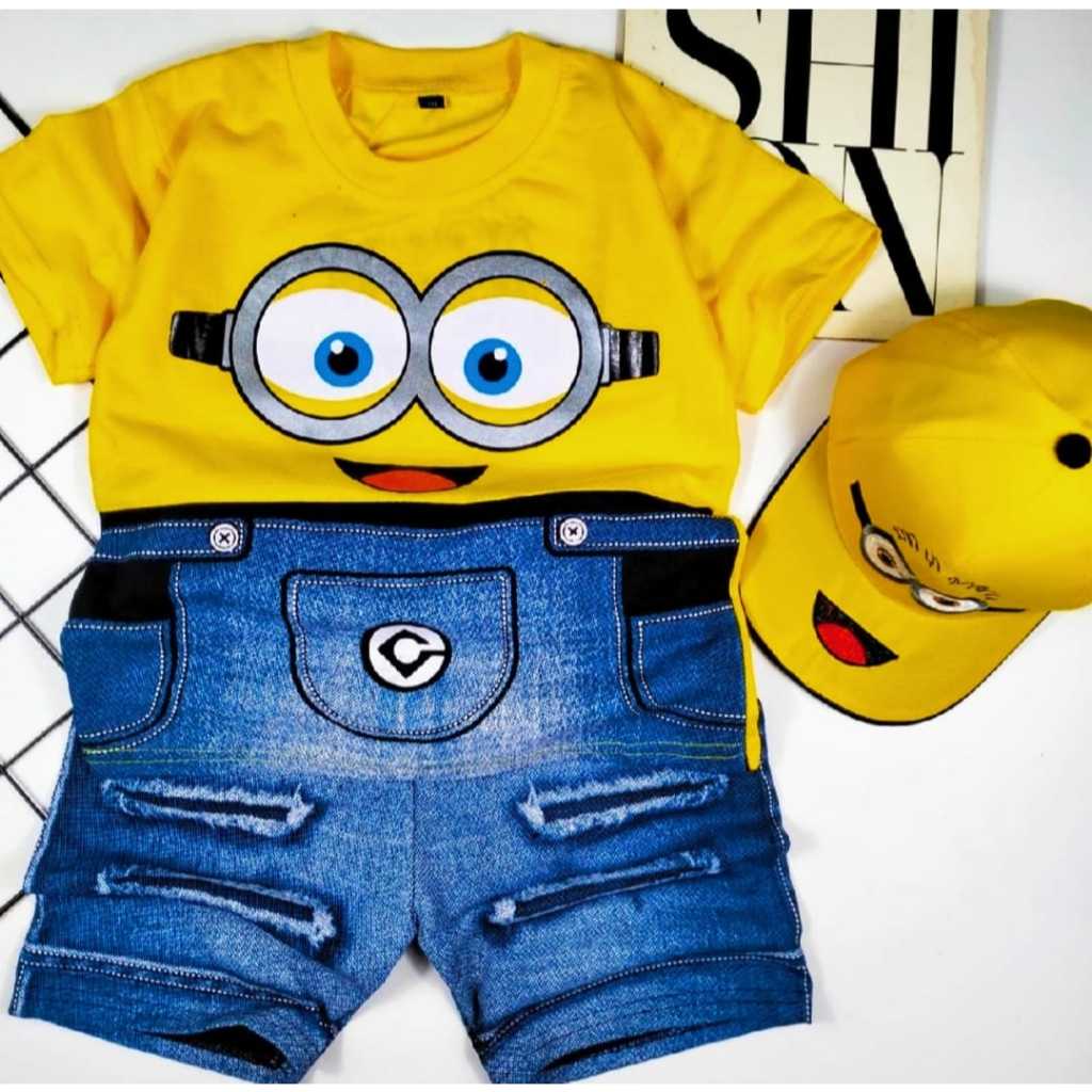 Adc Short Sleeve MINION JENS Ternos Para Meninos E Meninas De 1 Ano A 10 Anos De Idade !