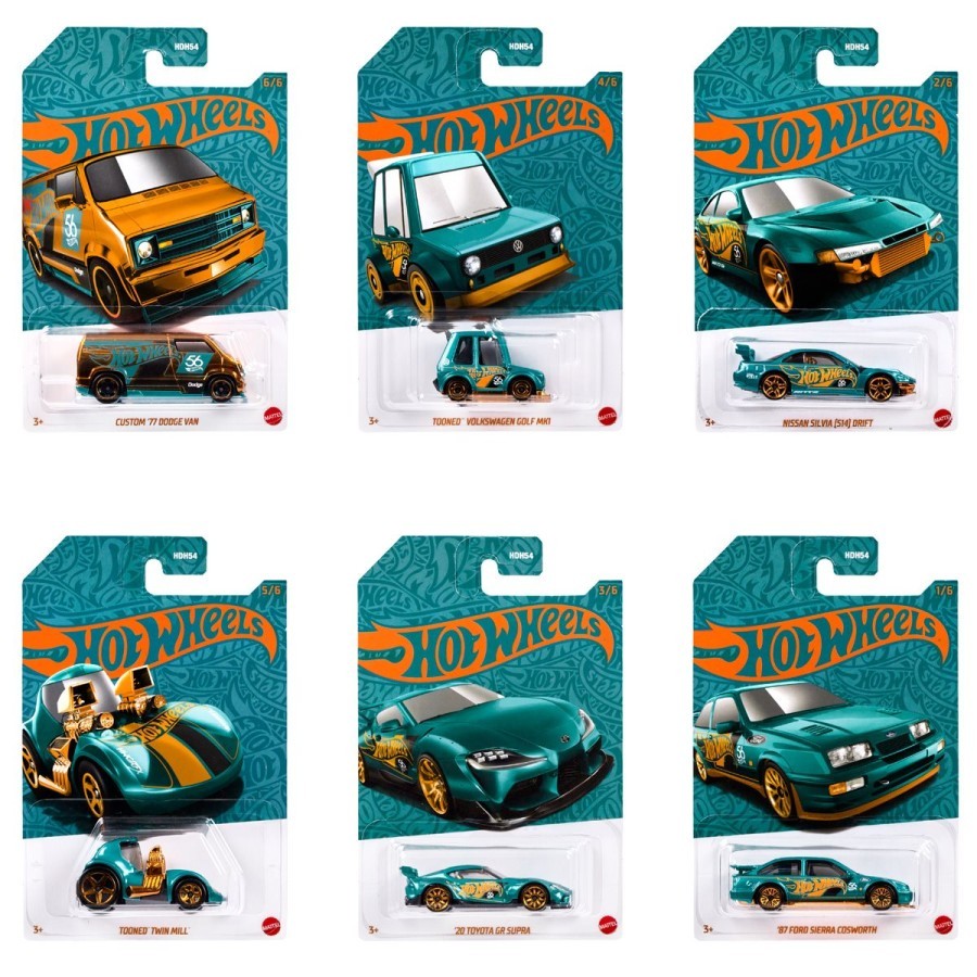Hot Wheels Custom'77 Dodge Van 2024 Chase Supra 56o Aniversário Verde E Dourado