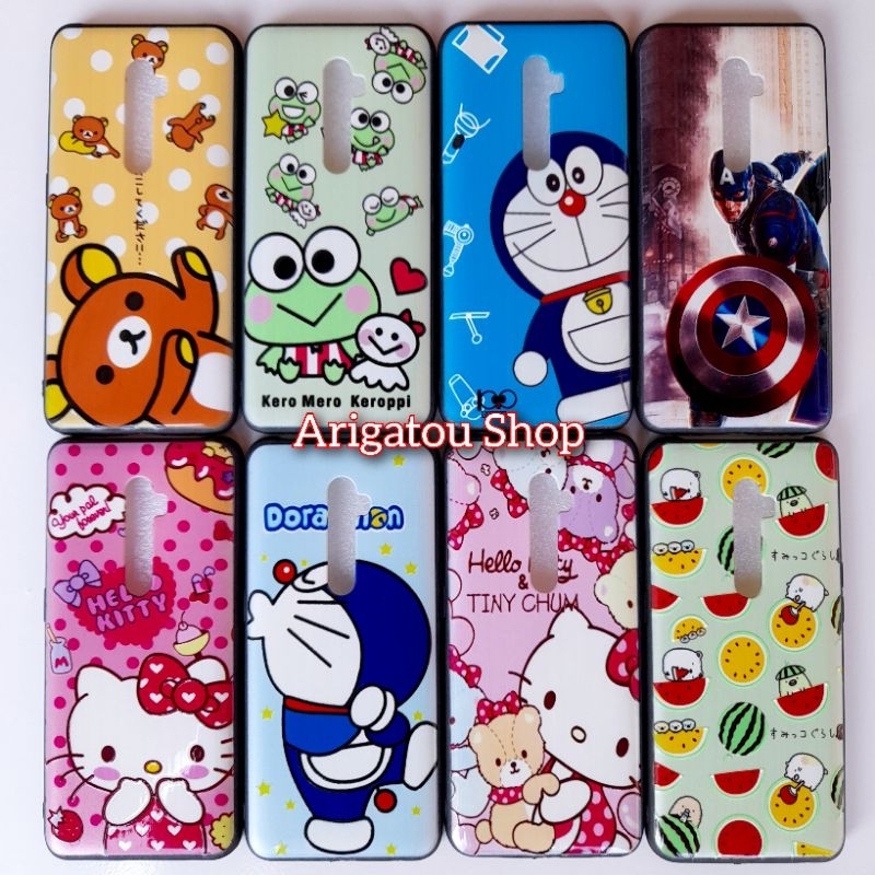Capa Oppo Reno 2 Softcase Fuze Personagem Imagem Urso Keropi Hello Kitty Doraemon Super-Herói Melancia