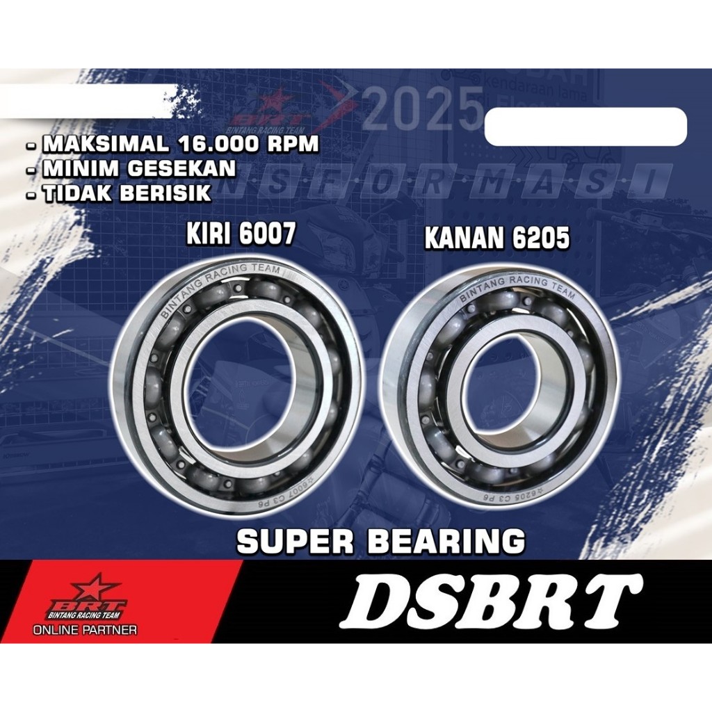 Rolamento Laher Pendul Kruk Como BRT 6007 6205 SMASH SHOGUN 125 SPIN BEAT SCOOPY