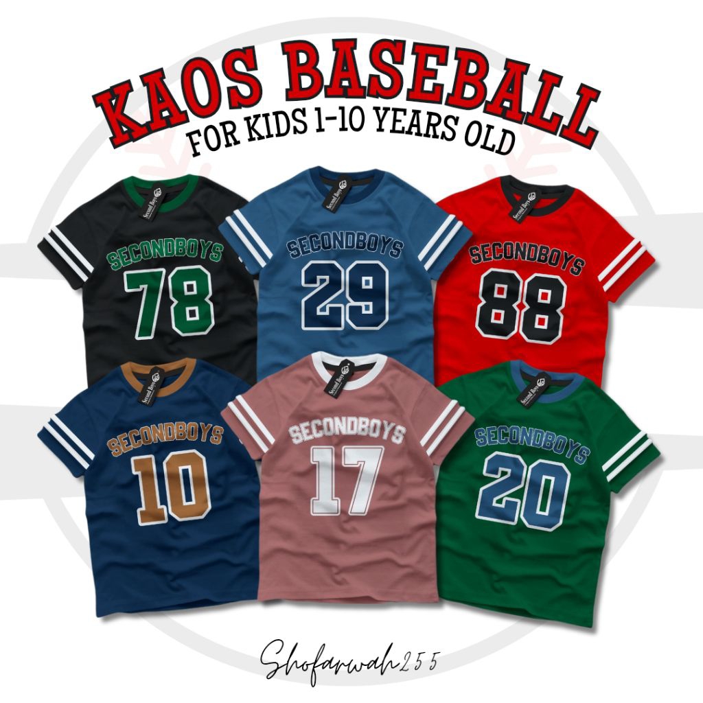 Camisetas Distro Para Crianças , Penteado De Algodão , Motivos De Beisebol Meninos E Meninas