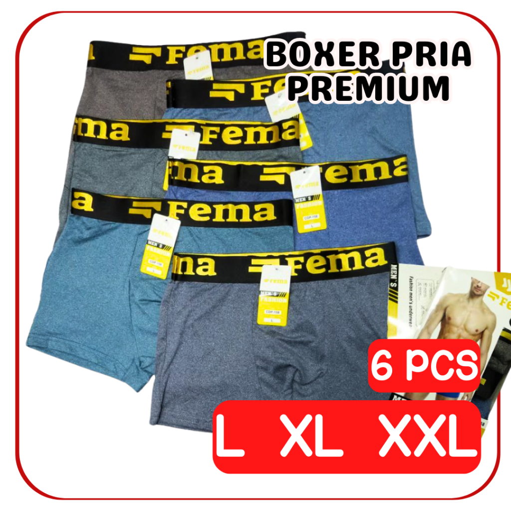 6 Peças Cuecas Boxer Masculinas Roupa Íntima Masculina CD Masculino FEMA Spray GRIYO DALEMAN99