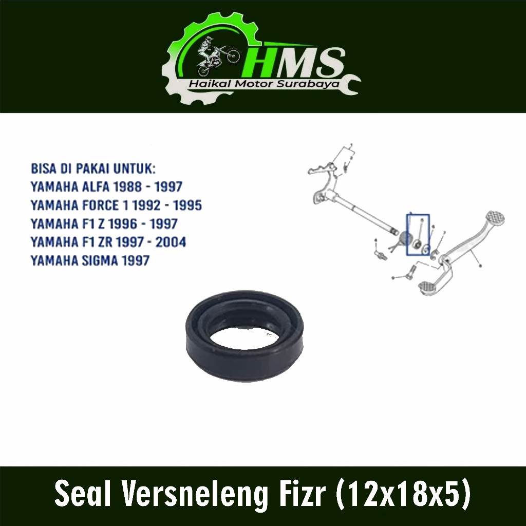Vedação De Engrenagem Fizr (12x18x5)-Borracha De Do Pedal De Mudança De Marcha Yamaha