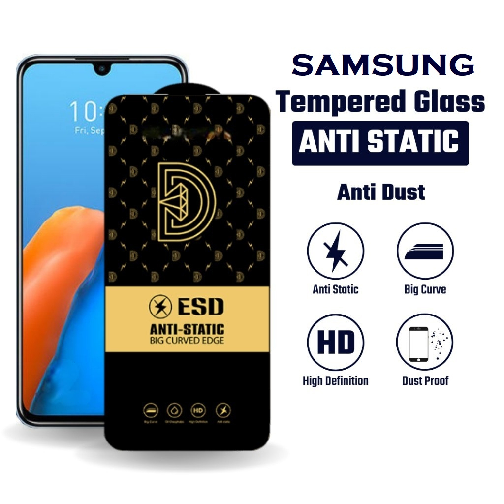 [SAMSUNG A51/A52/A52S 5G/A53 A54 A55 A70/A70S/A71/A72/A73 A80] Vidro Temperado ESD Antiestático Transparente Antipoeira 