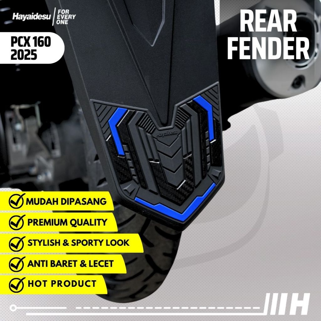 Fender Hayaidesu Honda PCX 160 2025-2026 (CBS/ABS/RoadSync) Protetor De Corpo Tampa Do Pára-Lama Traseiro