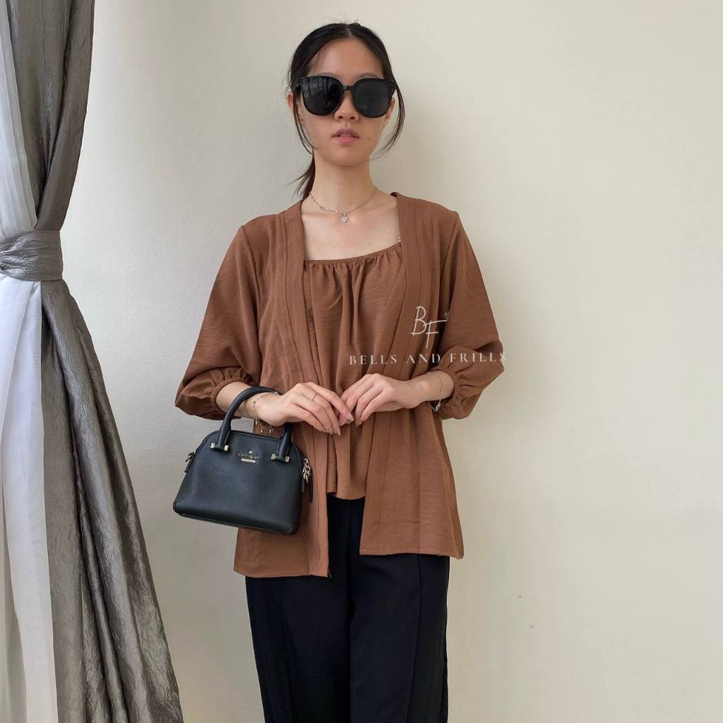 SUZY Conjunto De Cardigã + Regata Interna/Terno Feminino Roupas De Casamento Femininas/Roupa Casual 0412 B1075