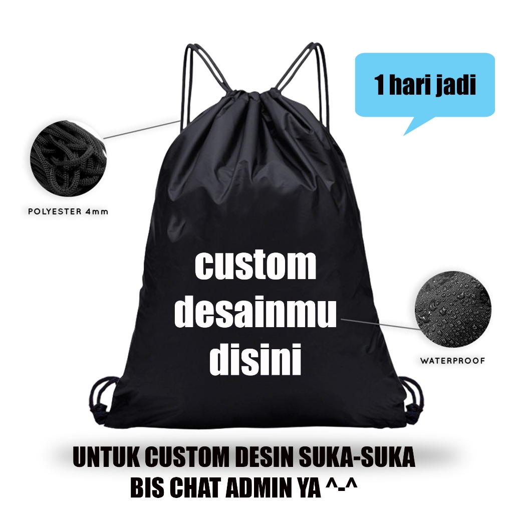 Saco De Corda Mínimo Com Cordão À Prova D'água design Personalizado Como Você Gosta Sem Pedido