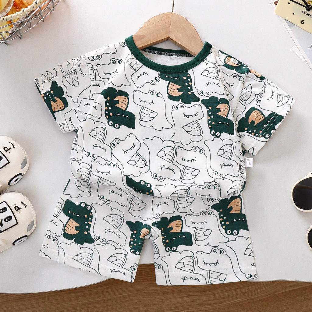Conjunto De Roupas De Bebê BABYJOE Crocodilo Estampa Completa