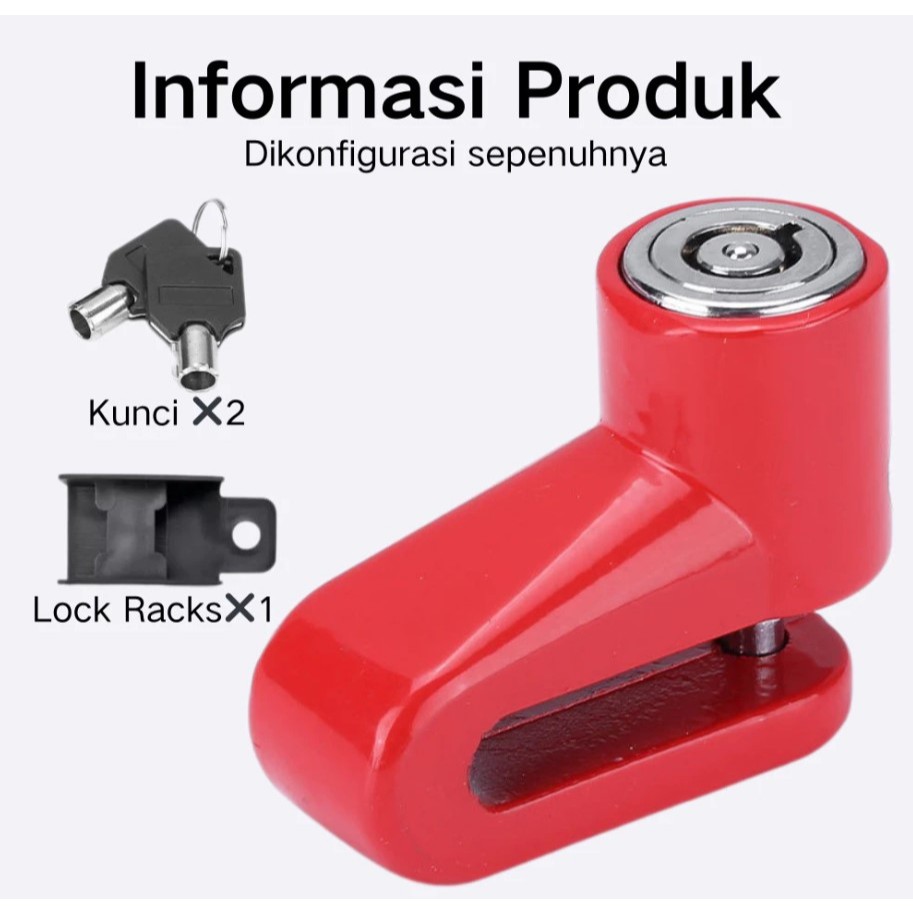 Cadeado De Disco Para Motocicleta , Antifurto Guidão Aleatório