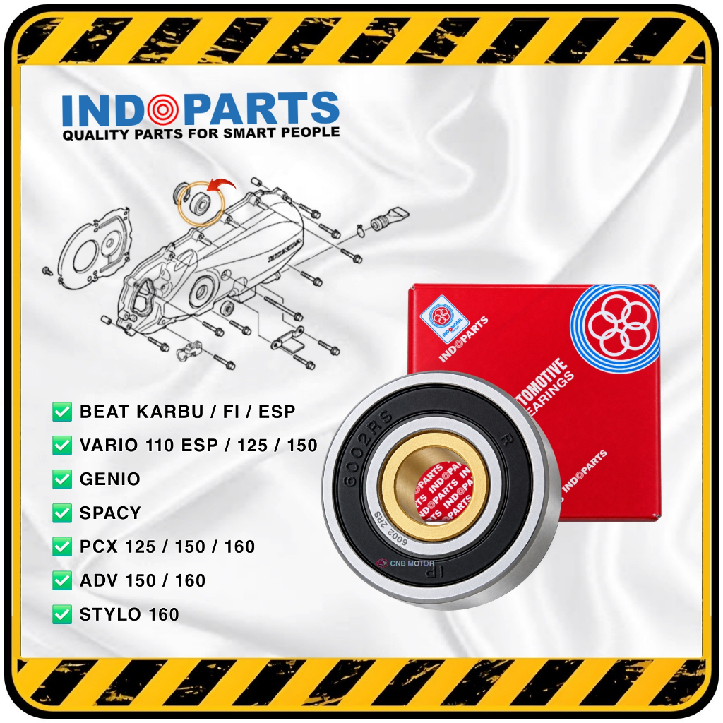 INDOPARTS > Rolamento Laker Laher 6002-10 2RS Bosh Kuningan | CVT BEAT Colher VARIO GENIO PCX etc .