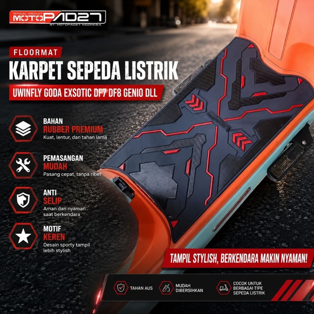 Tapete De Bicicleta Elétrica Motocicleta Apoio Para Os Pés Uwinfly Goda Exótico Genio df8 df7 etc .