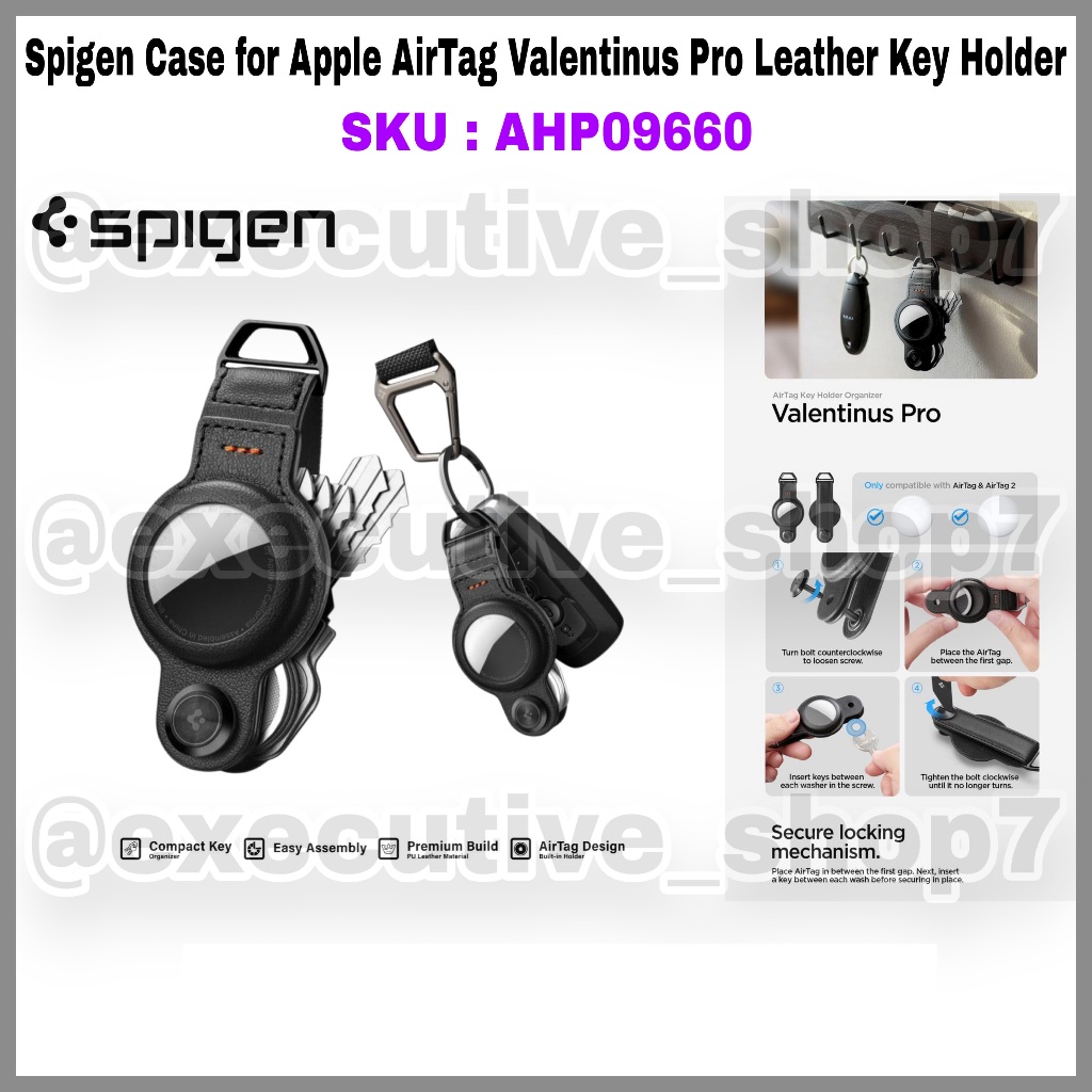 Capa Spigen Para Porta-Chaves De Couro Apple AirTag Valentinus Pro-SKU : AHP0966
