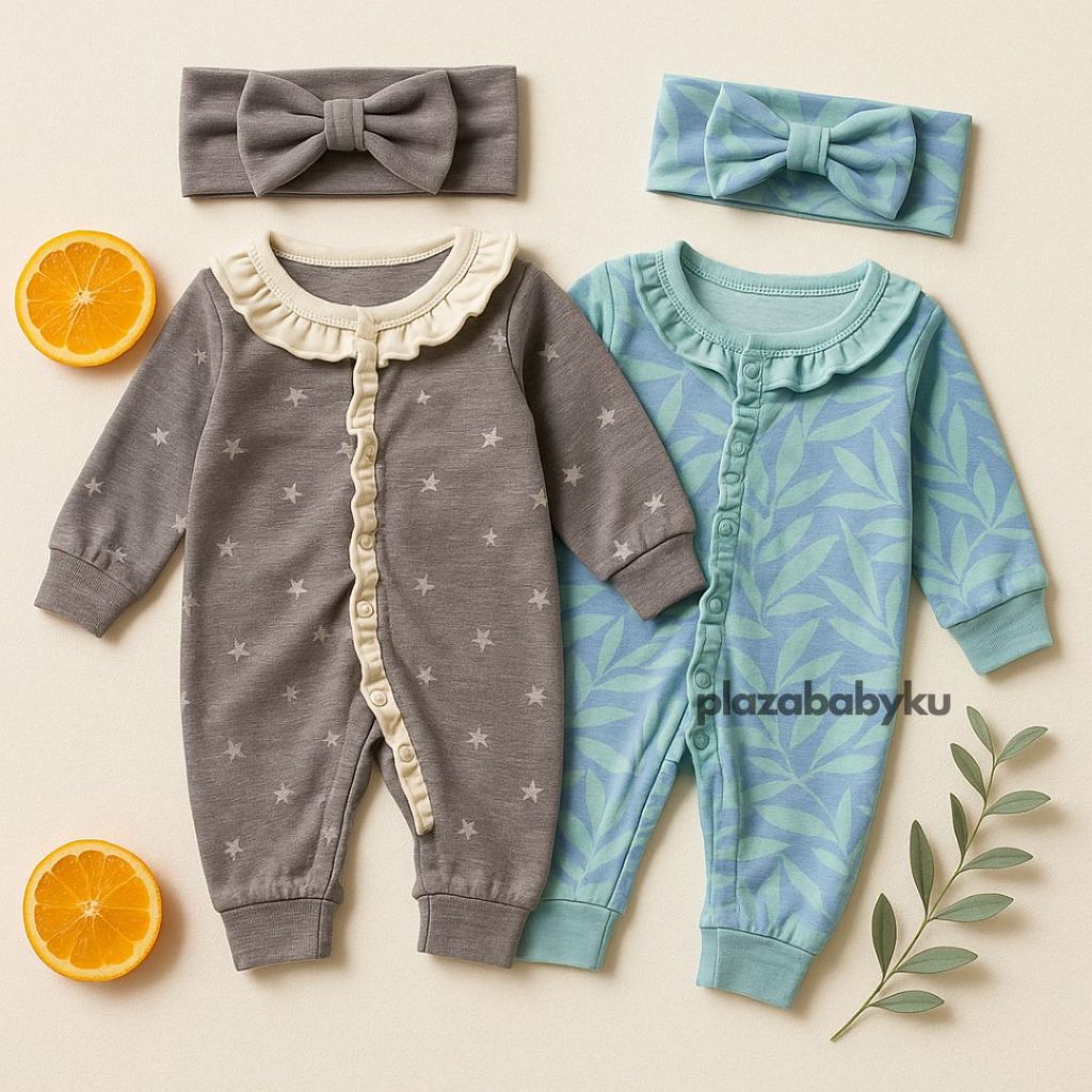 6.6 plazababyku MX LULLABY Lindo Macacão floral Para Bebê + Faixa De Cabeça Grátis