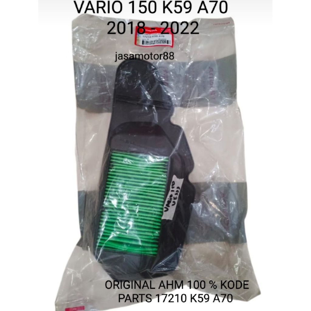 Filtro De Ar VARIO 150 2018 2022 ORIGINAL 17210 K59 A70