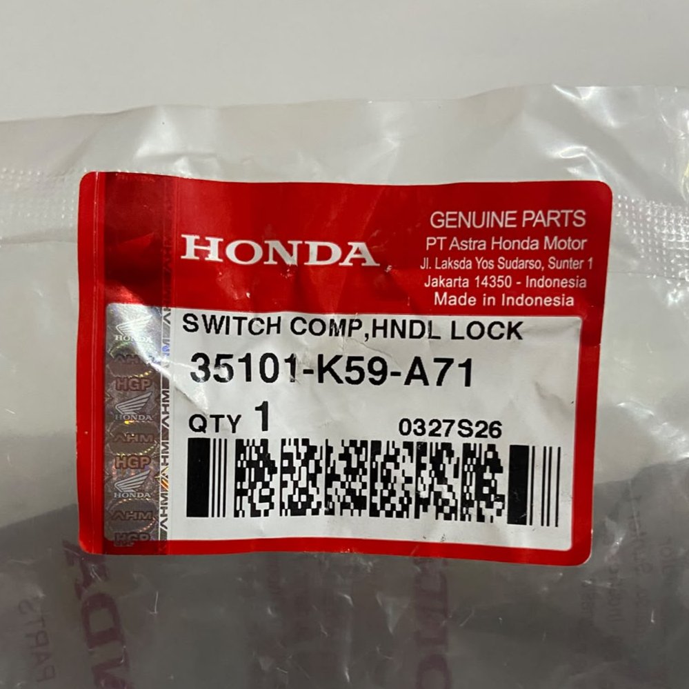 Conjunto De Chaves De Ignição Honda Switch Handle Lock Vario 150 Novo K59J 35101 K59 A71