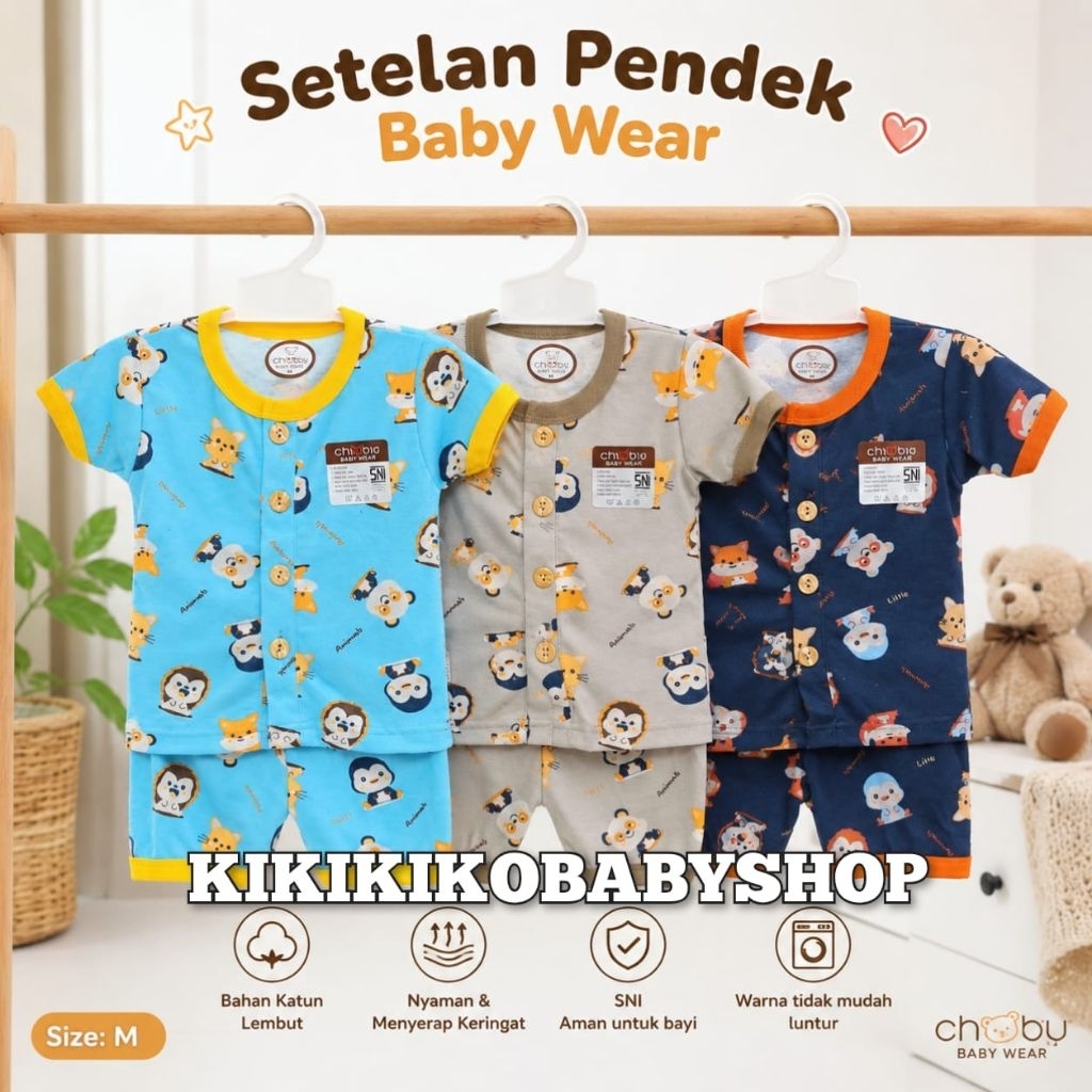 KEMEJA Última Novamente ! Chibie 3 Peças Conjunto De Bebê Camisa Curta chibei Motivo De Impressão Completa Rocco Estampa