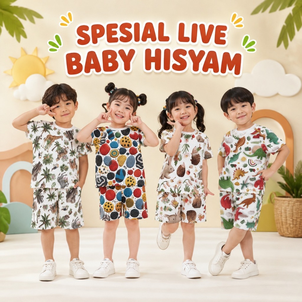 Especial Ao Vivo-Terno Infantil Unissex BABY HISYAM Samde | Pijama Masculino E Feminino Conjunto De Pijamas Estampados C